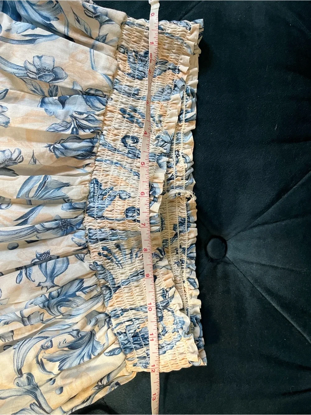 Agua Bendita Cream and Blue Floral Pants NWT